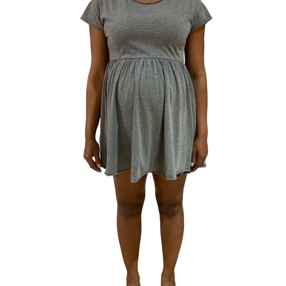 Abound Gray Babydoll Mini Dress Size M - Bump-Friendly, Nordstrom, Casual
